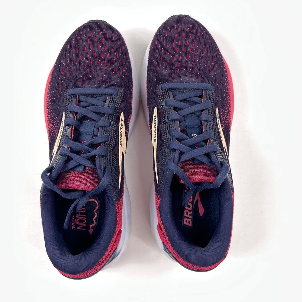 Brooks Ghost 16 Running Shoes Womens 8.5 Wide Navy Pink Mesh Athletic Sneakers - Picture 7 of 11
